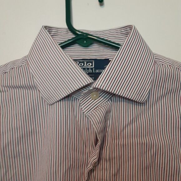 Polo Ralph Lauren Shirt Men's 15.5 32/33 Regent Custom Fit Stripe Button Up - Picture 2 of 7